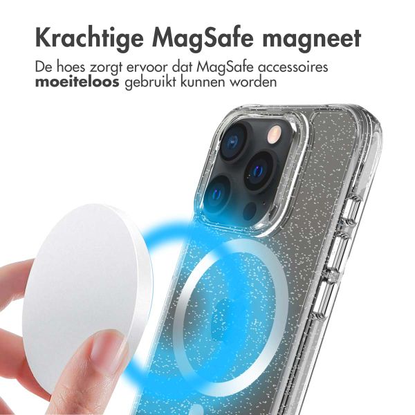 imoshion Glitter Backcover met MagSafe iPhone 15 Pro Max - Zilver