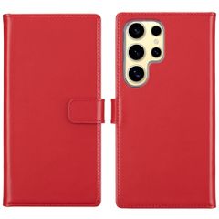 Selencia Echt Leren Bookcase Samsung Galaxy S25 Ultra - Rood