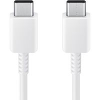 Samsung Originele USB-C naar USB-C kabel - 1.8 meter - 25 Watt - Wit + Originele Fast Charging Adapter USB-C Oplader - In Fabrieksverpakking - 25 Watt - Wit