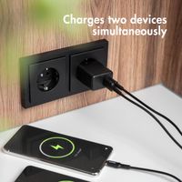 imoshion Wall Charger - Oplader - USB-C en USB aansluiting - Power Delivery - 20 Watt - Zwart