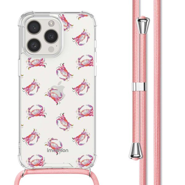 imoshion Design hoesje met koord Apple iPhone 15 Pro Max - Crab Watercolor