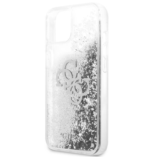 Guess 4G Logo Liquid Glitter Backcover iPhone 13 Mini - Silver