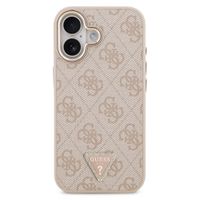 Guess Classic Triangle Logo Leather Backcover met MagSafe Apple iPhone 17 - Roze