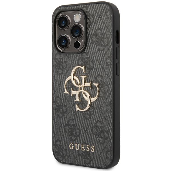 Guess 4G Metal Logo Backcover Apple iPhone 15 Pro - Grijs