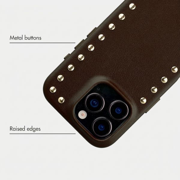 Selencia Studs Back Cover with MagSafe Apple iPhone 16 Pro - Cacao Crush