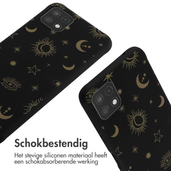 imoshion Siliconen design hoesje met koord Samsung Galaxy A22 (5G) - Sky Black