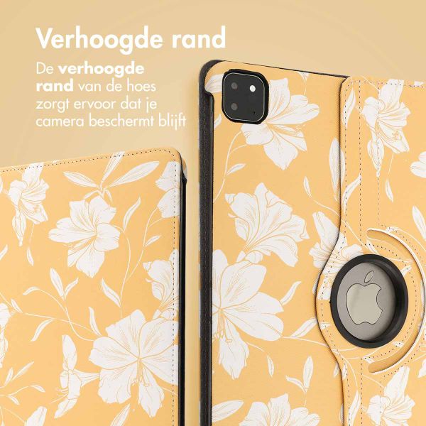 imoshion 360° Draaibare Design Bookcase Apple iPad Air 13 inch (2025) M3 / (2024) M2 - Yellow Flowers