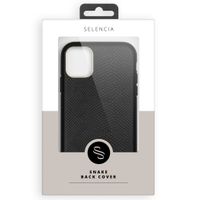 Selencia Gaia Slang Backcover iPhone 12 (Pro) - Zwart