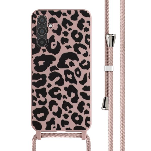 imoshion Siliconen design hoesje met koord Samsung Galaxy A34 (5G) - Animal Pink