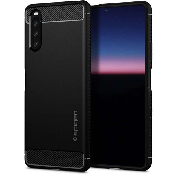 Spigen Rugged Armor Backcover Sony Xperia 10 III - Zwart