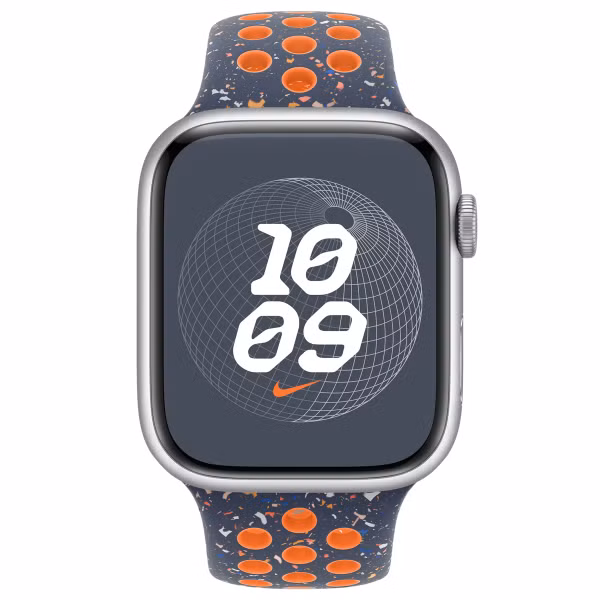 Apple Nike Sport Band Apple Watch Series 1 t/m 10 / SE / Ultra (2) (44/45/46/49 mm) - Maat M/L - Blue Flame