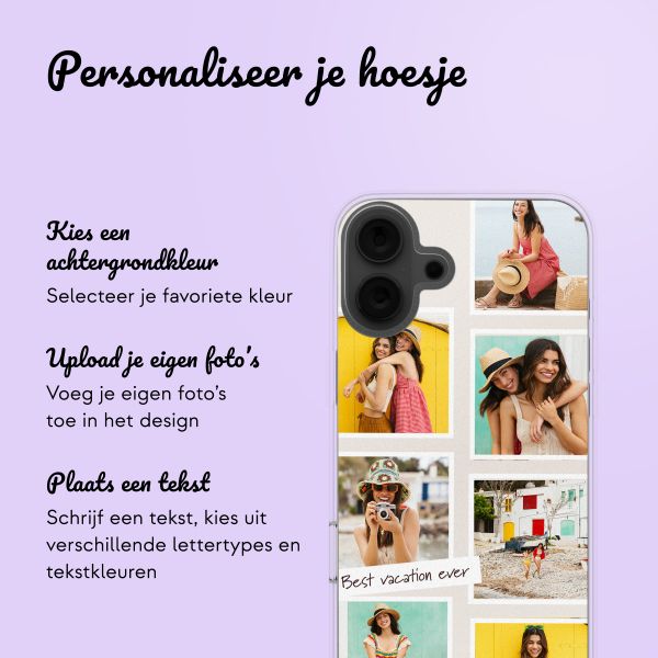 Gepersonaliseerd hoesje met filmrol N°3 iPhone 16 - Transparant