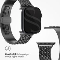 Selencia Stalen draak band Apple Watch Series 1 t/m 9 / SE (38/40/41 mm) | Series 10 (42 mm) - Zwart