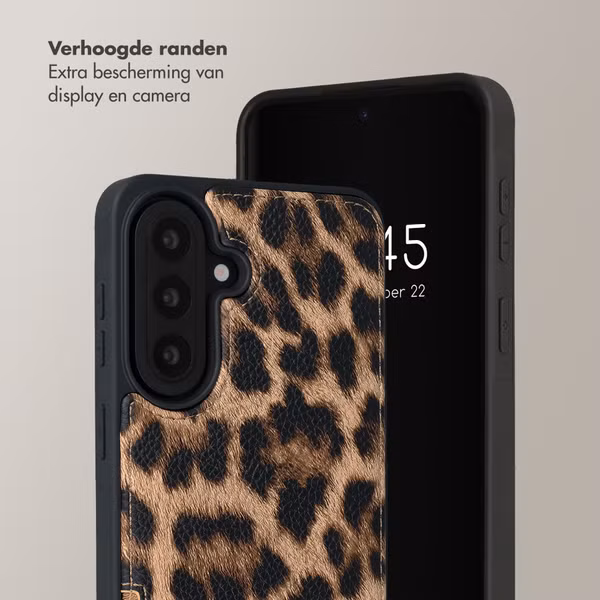 Selencia Nova Telefoonhoes met Koord en Pashouder Samsung Galaxy A57 (5G) - Leopard