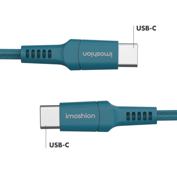 imoshion Braided USB-C naar USB-C kabel - 2 meter - Donkerblauw