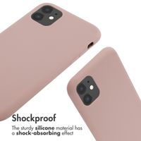 imoshion Silicone Case with Strap Apple iPhone 11 - Sand Pink