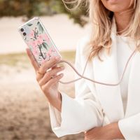 imoshion Design hoesje met koord voor Samsung Galaxy A72 - Bloem - Roze / Groen