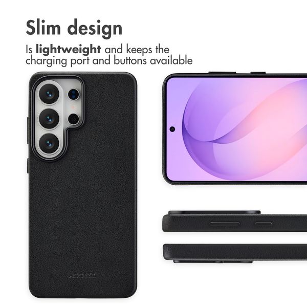 Accezz Leather Back Cover with MagSafe Samsung Galaxy S26 Ultra - Onyx Black