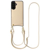 Selencia Nova Phone Case with Cord and Card Holder Samsung Galaxy A37 (5G) - Beige
