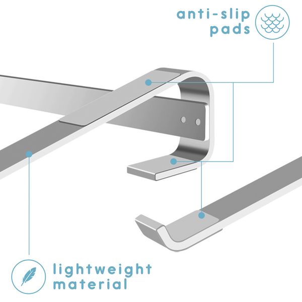 imoshion Laptop standaard bureau - Verstelbaar - Maximaal 18 inch - Aluminium - Zilver