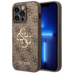 Guess 4G Metal Logo Backcover Apple iPhone 14 Pro Max - Bruin