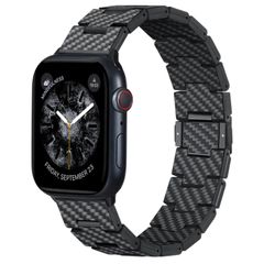 Pitaka Carbon Fiber bandje Apple Watch | 44/45/46/49 mm - Retro Carbon Black
