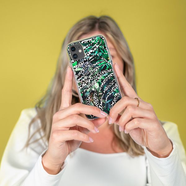 imoshion Design hoesje Galaxy A71 - Jungle - Wit / Zwart / Groen