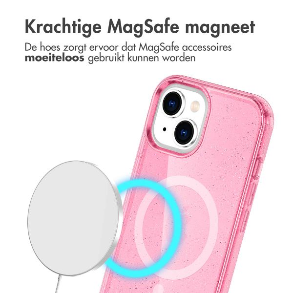 imoshion Sparkle Backcover met MagSafe Apple iPhone 15 - Glitter Roze