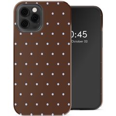 Selencia Vivid Backcover Apple iPhone 12 (Pro) - Happy Dots Chocolate