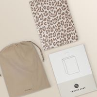 Selencia Sabi Bookcase with Leopard Print Samsung Galaxy Tab A11 Plus - Soft Ivory