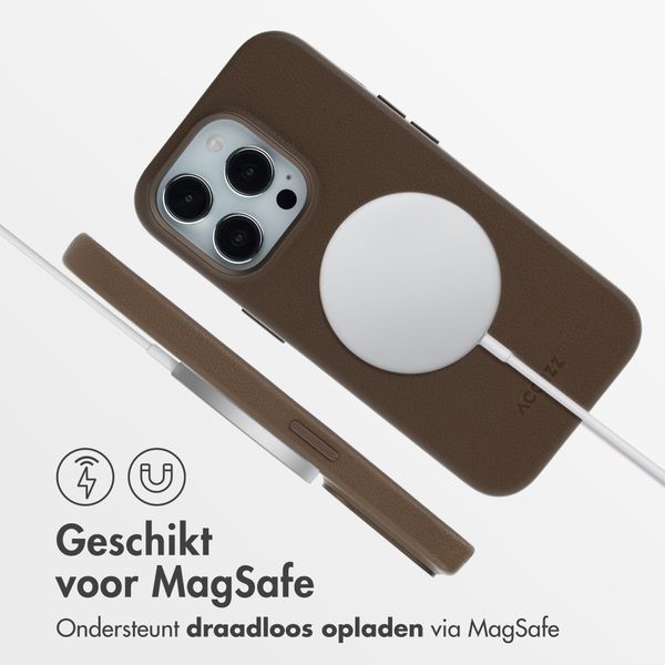 Accezz MagSafe Leather Backcover Apple iPhone 14 Pro - Coffee Brown