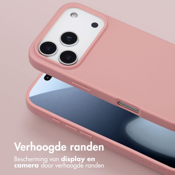 Selencia Siliconen hoesje met afneembaar koord Apple iPhone 17 Pro - Sand Pink