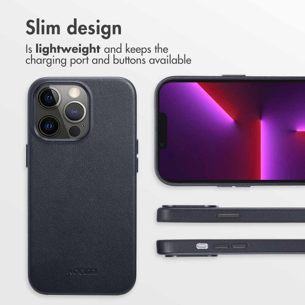 Accezz Leather Back Cover with MagSafe Apple iPhone 13 Pro - Onyx Black