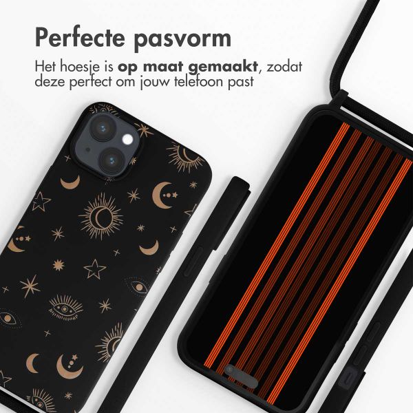 imoshion Siliconen design hoesje met koord iPhone 15 Plus - Sky Black