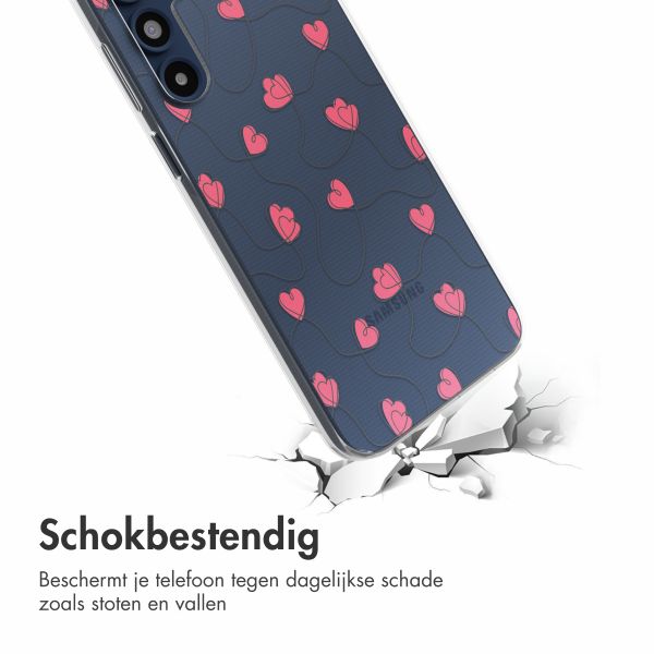 imoshion  Design hoesje Samsung Galaxy A16 - Dusty Rose Connected Hearts