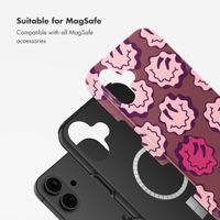 Selencia Vivid Back Cover with MagSafe Apple iPhone 16 - Wavy Smiley Pink