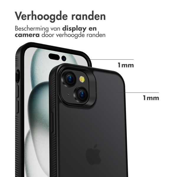 Accezz Rugged Frosted Backcover Apple iPhone 15 Plus - Zwart