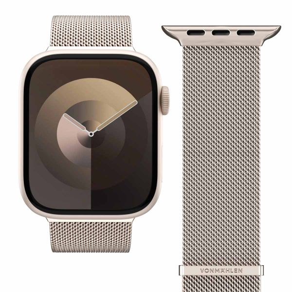 Vonmählen Milanese Loop 2 bandje Apple Watch | 44/45/46/49 mm - Champagne