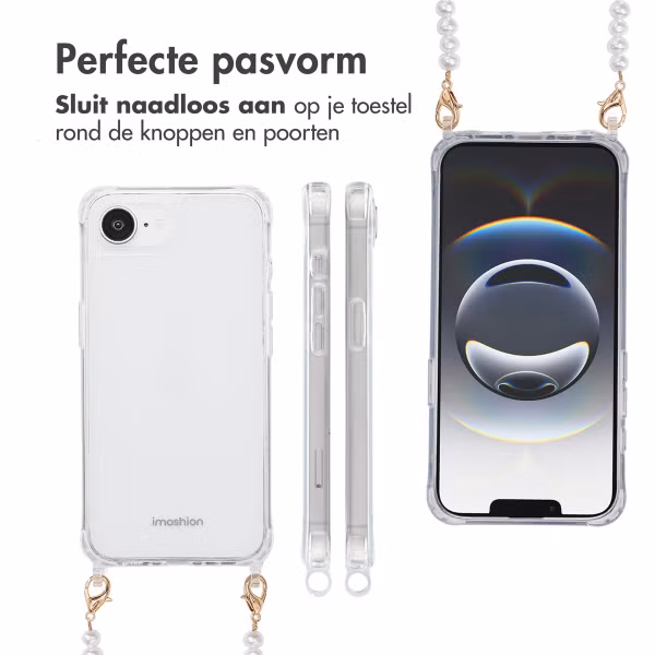 imoshion Backcover met Telefoonkoorden Apple iPhone 16e - Parels