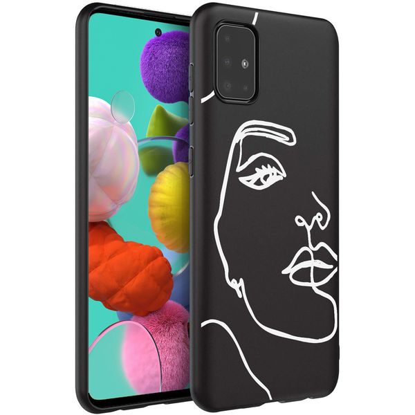 imoshion Design hoesje Samsung Galaxy A51 - Abstract Gezicht - Wit