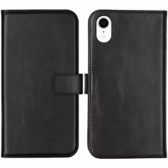 Selencia Echt Leren Bookcase iPhone Xr - Zwart