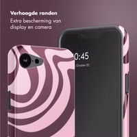 Selencia Vivid Backcover met MagSafe Apple iPhone 16e - Wavy Swirl Pink Plum