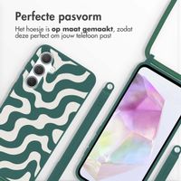 imoshion Siliconen design hoesje met koord Samsung Galaxy A35 - Petrol Green Groovy