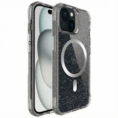 imoshion Clear Glitter Backcover met MagSafe Apple iPhone 15 - Zilver