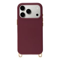 Selencia Rivièra MagSafe Backcover met afneembare haakjes Apple iPhone 18 Pro / 17 Pro - Bold Burgundy