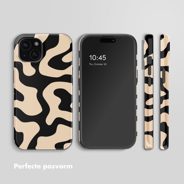 Selencia Vivid Backcover met MagSafe Apple iPhone 15 - Art Wave Black