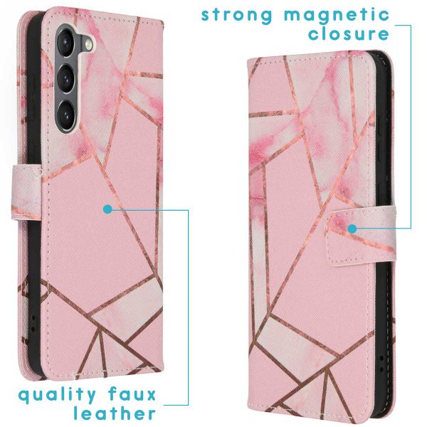 imoshion Design Softcase Bookcase Samsung Galaxy S23 Plus - Pink Graphic