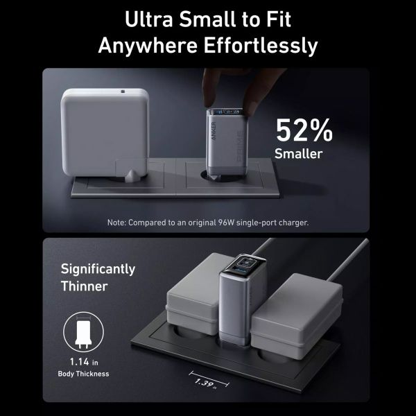 Anker Prime Charger 100 watt GaN | 3 poorten