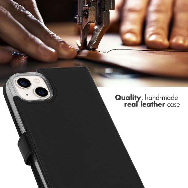 Selencia Genuine Leather Book Case Apple iPhone 14 Plus - Black