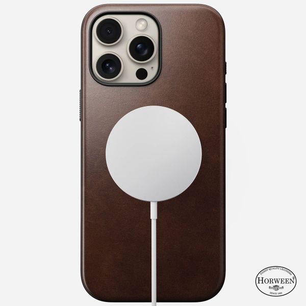 Nomad Modern Horween Leather Case iPhone 16 Pro Max - Rustic Brown